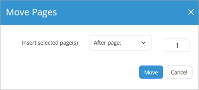 Click Move . The pages are moved to the new location and all the pages ...